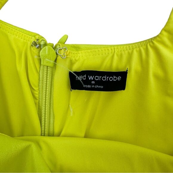 Naked Wardrobe Neon Yellow Faux Leather Maxi Dress - Picture 4 of 16
